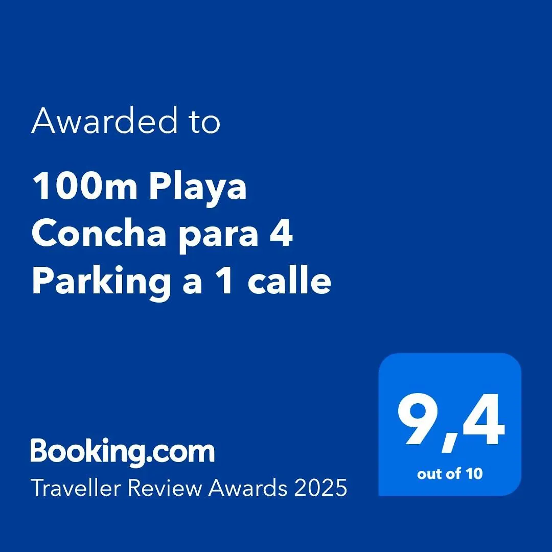 100M Playa Concha Para 4 Parking A 1 Calle 산세바스티안 아파트